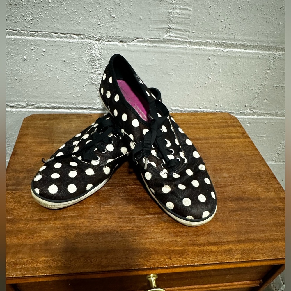 Keds Calf Hair Champion Pointer Spur Polka Dot Sneaker